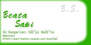 beata sapi business card